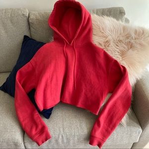 UO Urban Outfitters Red Cropped Hoodie Crop Top